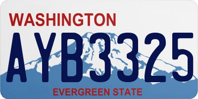 WA license plate AYB3325