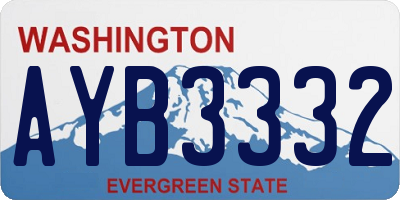 WA license plate AYB3332