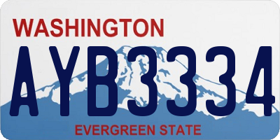 WA license plate AYB3334
