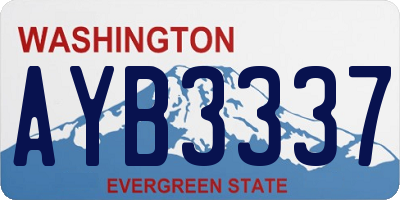WA license plate AYB3337