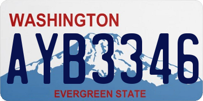 WA license plate AYB3346