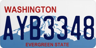 WA license plate AYB3348