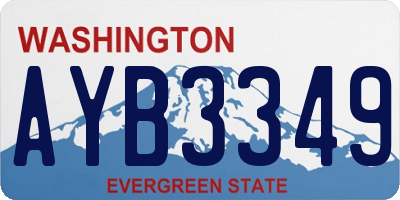 WA license plate AYB3349
