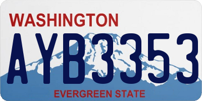WA license plate AYB3353