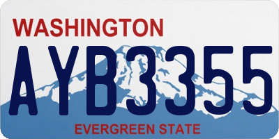 WA license plate AYB3355