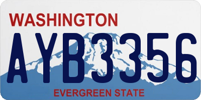 WA license plate AYB3356