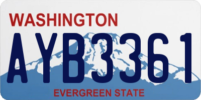 WA license plate AYB3361