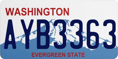 WA license plate AYB3363