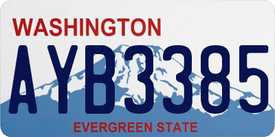 WA license plate AYB3385