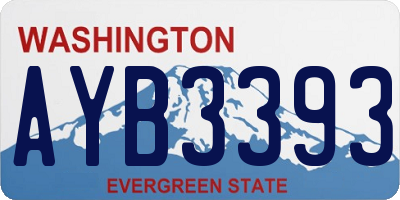 WA license plate AYB3393