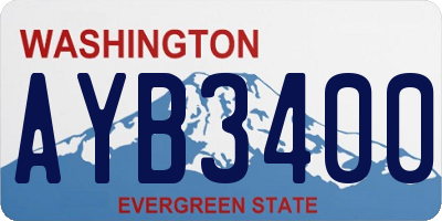 WA license plate AYB3400