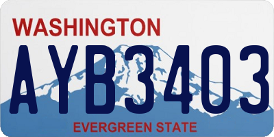 WA license plate AYB3403