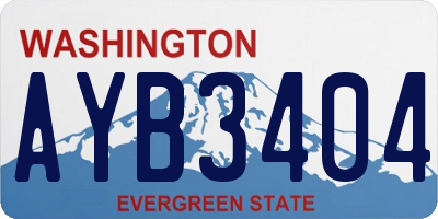 WA license plate AYB3404