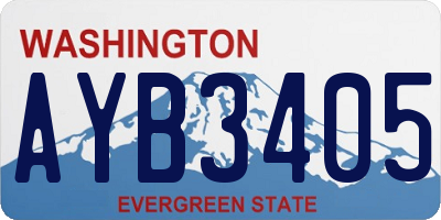 WA license plate AYB3405