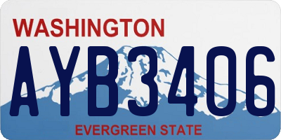WA license plate AYB3406