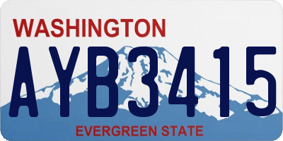 WA license plate AYB3415