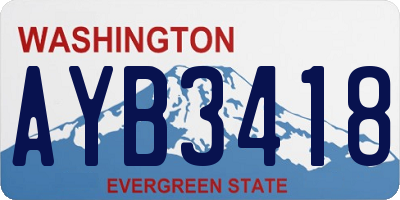 WA license plate AYB3418