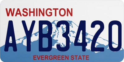 WA license plate AYB3420