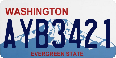 WA license plate AYB3421