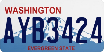 WA license plate AYB3424