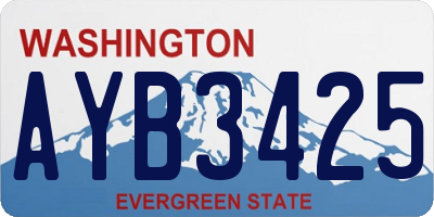 WA license plate AYB3425