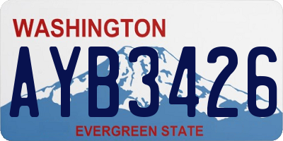 WA license plate AYB3426