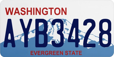 WA license plate AYB3428