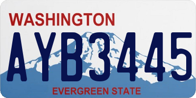 WA license plate AYB3445