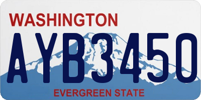 WA license plate AYB3450