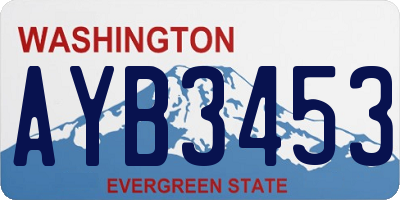 WA license plate AYB3453