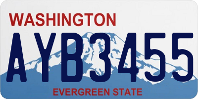 WA license plate AYB3455