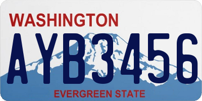 WA license plate AYB3456