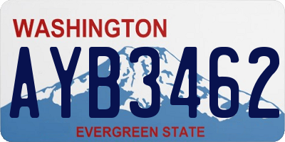 WA license plate AYB3462