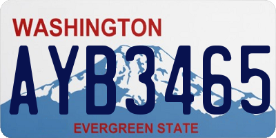 WA license plate AYB3465