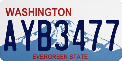WA license plate AYB3477