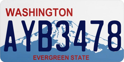 WA license plate AYB3478