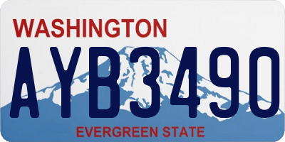 WA license plate AYB3490