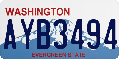 WA license plate AYB3494