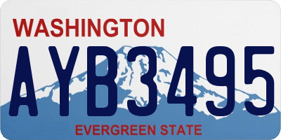 WA license plate AYB3495