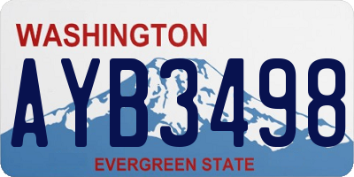 WA license plate AYB3498