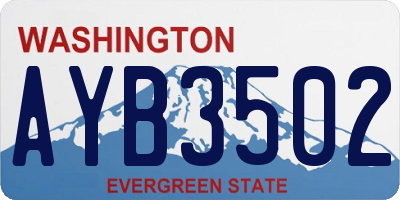 WA license plate AYB3502