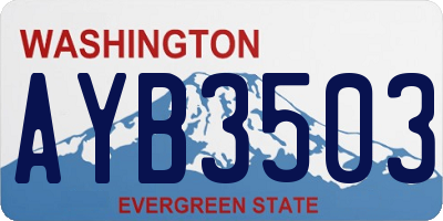 WA license plate AYB3503