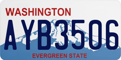 WA license plate AYB3506