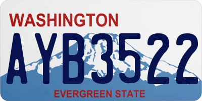 WA license plate AYB3522