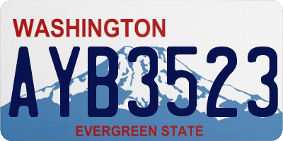 WA license plate AYB3523