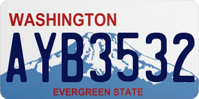 WA license plate AYB3532