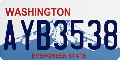 WA license plate AYB3538