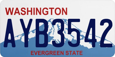 WA license plate AYB3542