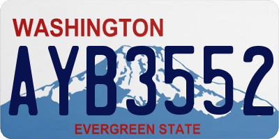 WA license plate AYB3552