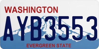 WA license plate AYB3553